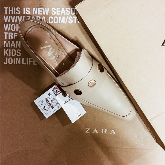 Genuine Leather Gold Stud Loafers - Picture 3 of 7